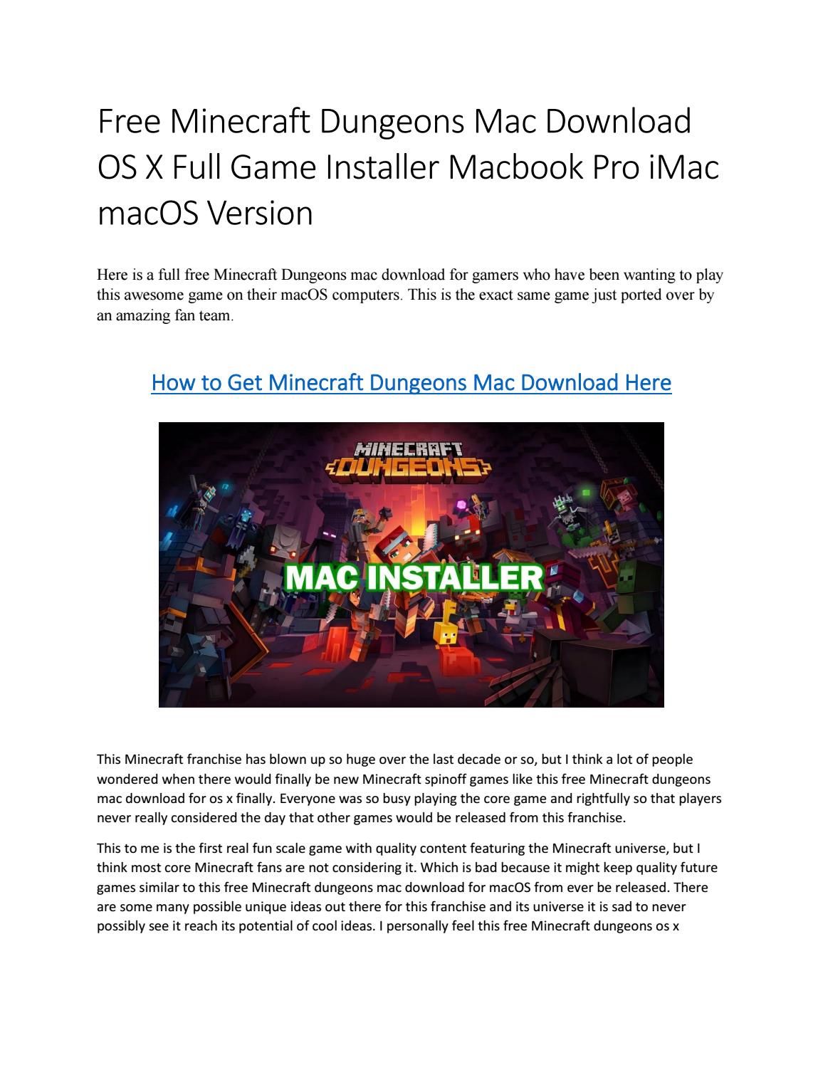 download minecraft mac os